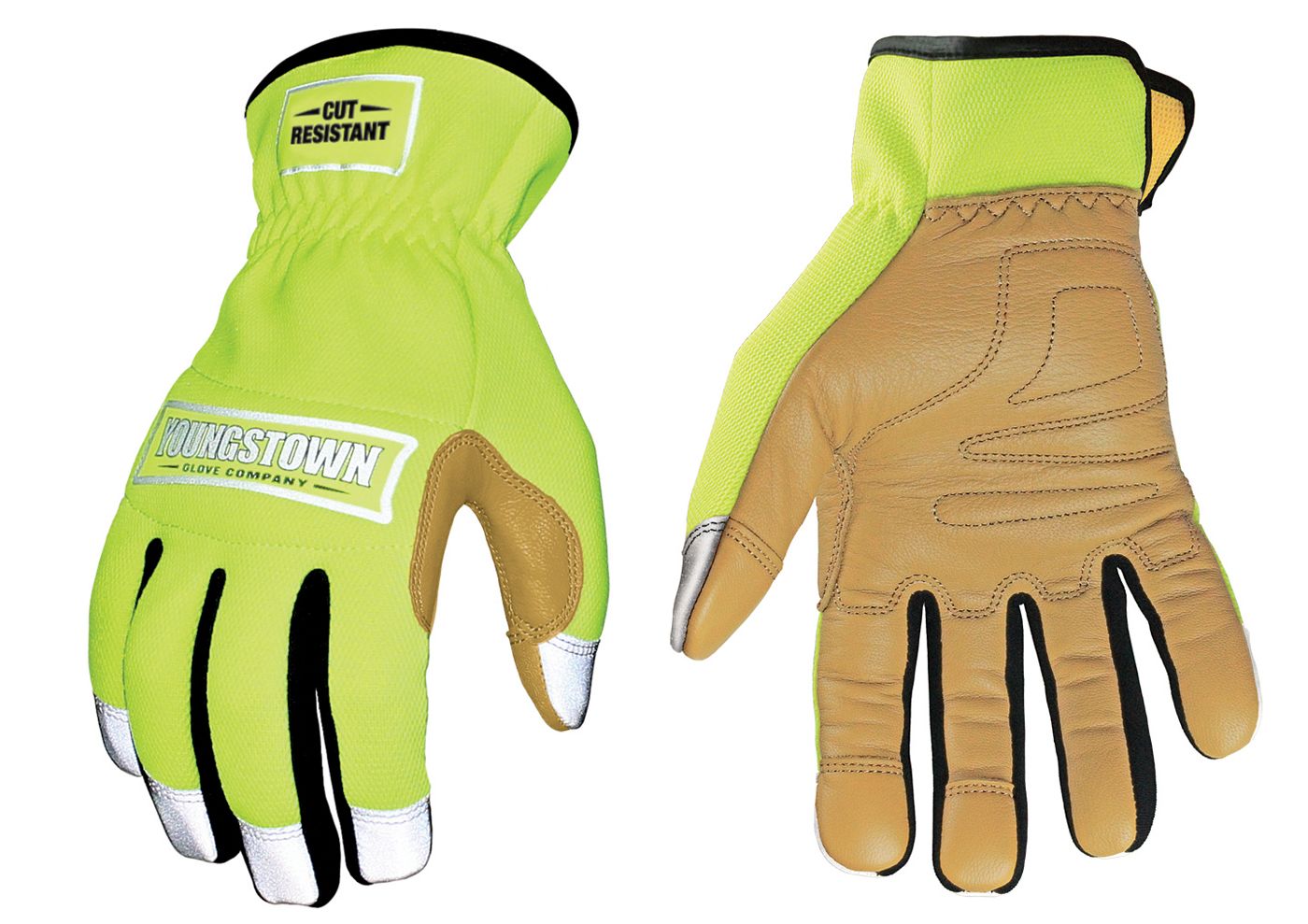 Cut Resistant Safety Lime Hybrid Gloves - Large / 9